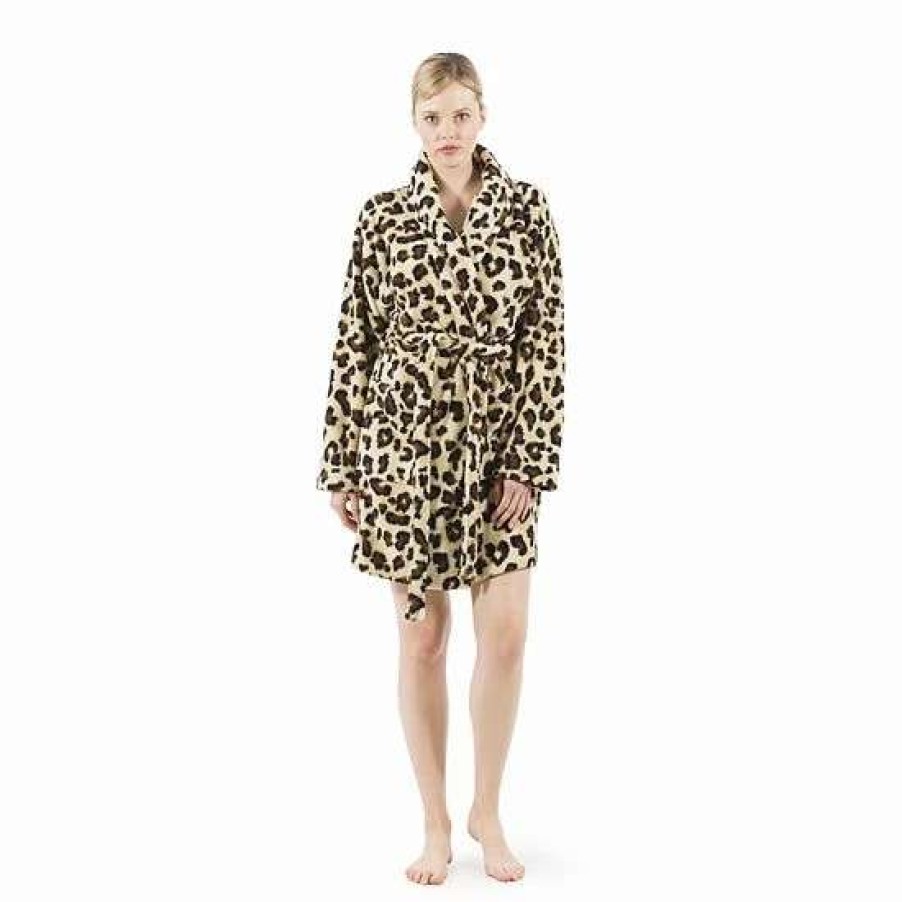 Clothing * | Linum Home Textiles Super Plush Leopard Print Bathrobe