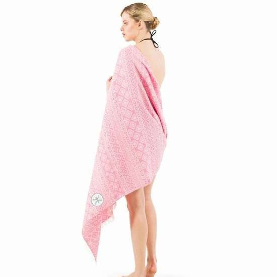 Bed & Bath * | Linum Home Textiles Turkish Cotton Sea Breeze Horoscope Pestemal Pisces Beach Towel Pink Pisces