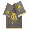 Bed & Bath * | Linum Home Textiles Turkish Cotton Girasol 3-Piece Embellished Towel Set Silver