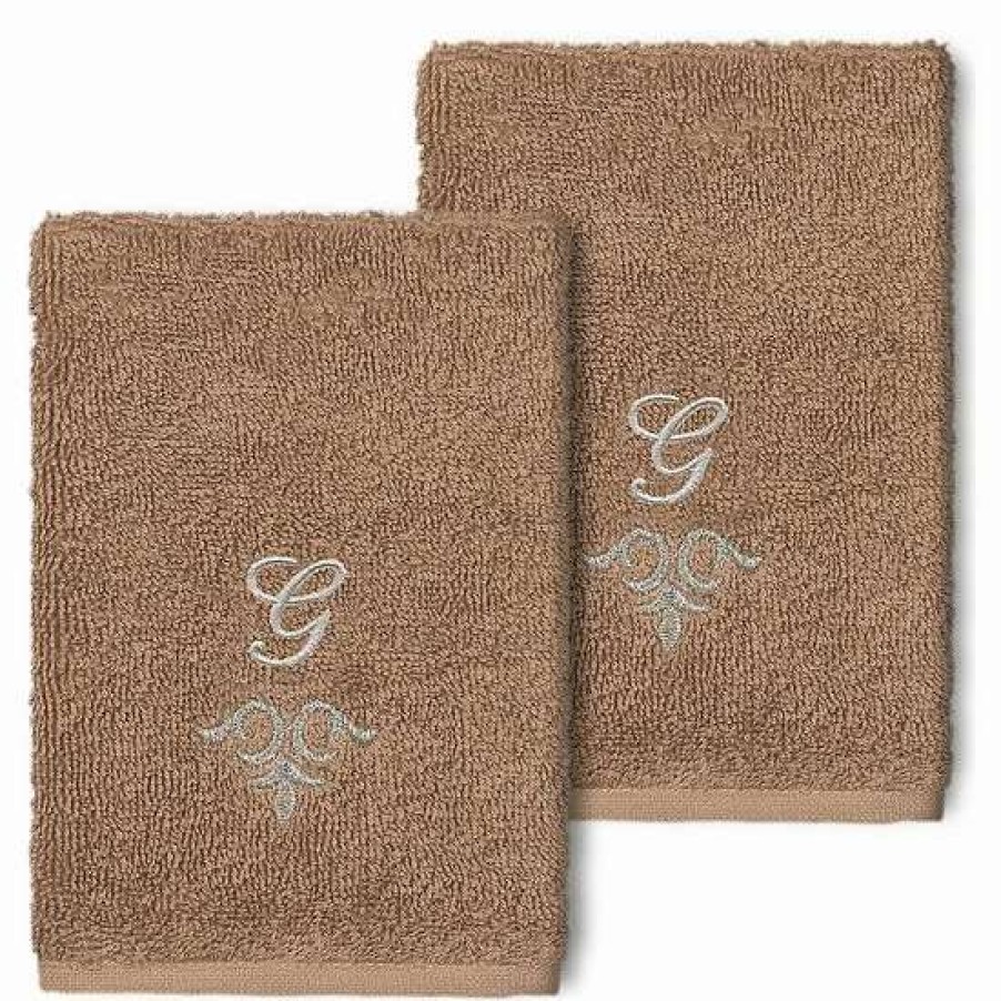 Bed & Bath * | Linum Home Textiles Turkish Cotton Monica 2-Piece Embellished Washcloth Set