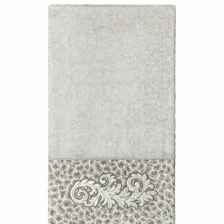 Bed & Bath * | Linum Home Textiles Turkish Cotton April Embellished Bath Towel Dark Gray