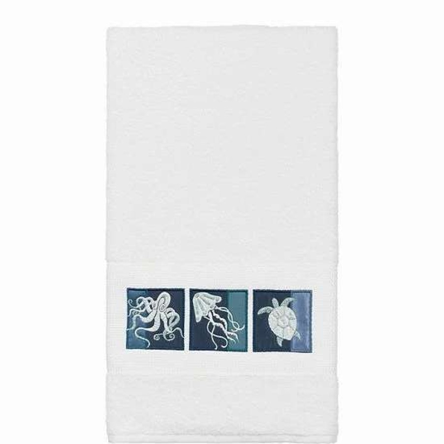 Bed & Bath * | Linum Home Textiles Turkish Cotton Ava Embellished Bath Towel Teal