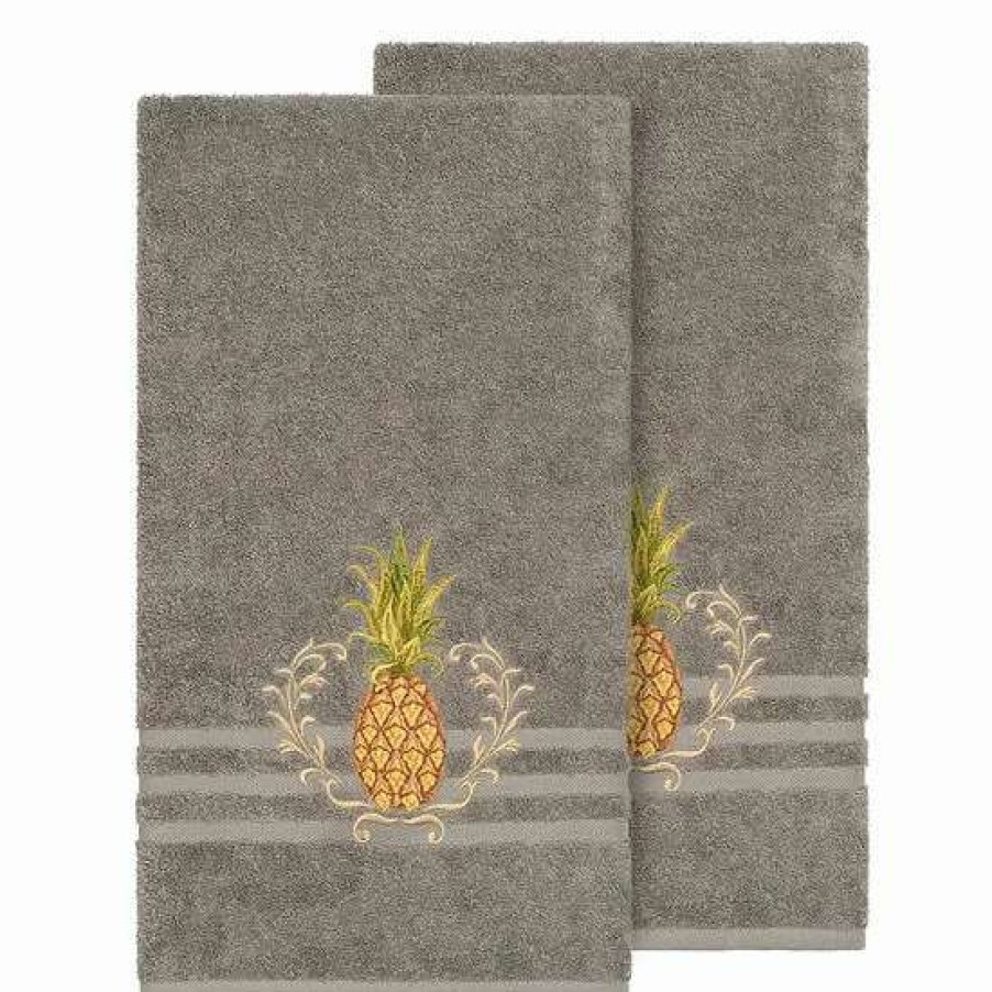 Bed & Bath * | Linum Home Textiles Turkish Cotton Welcome Embellished Bath Towel Set Teal