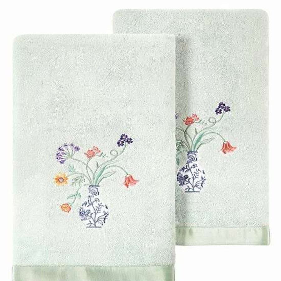 Bed & Bath * | Linum Home Textiles Turkish Cotton Stella 2-Piece Embellished Bath Towel Set Blush