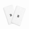 Bed & Bath * | Linum Home Textiles 2-Pack Black Monogram Hand Towel