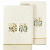 Bed & Bath * | Linum Home Textiles Turkish Cotton Belinda 2-Piece Embellished Hand Towel Set Aqua