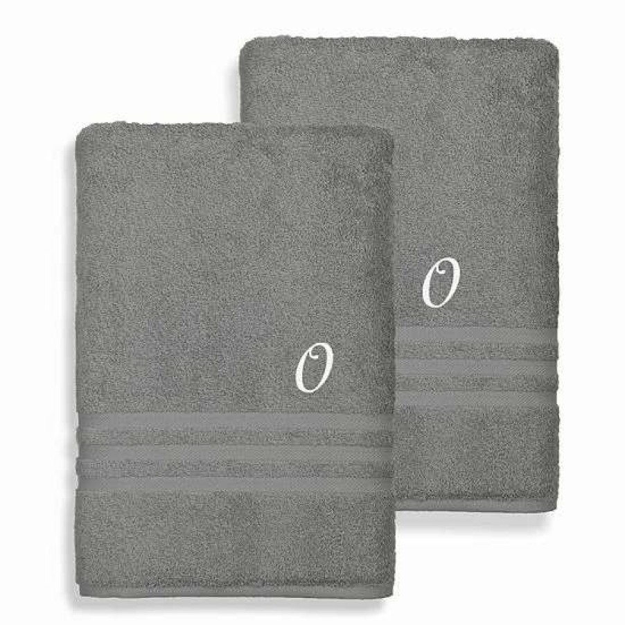 Bed & Bath * | Linum Home Textiles Monogrammed 2-Piece Denzi Bath Sheet Set