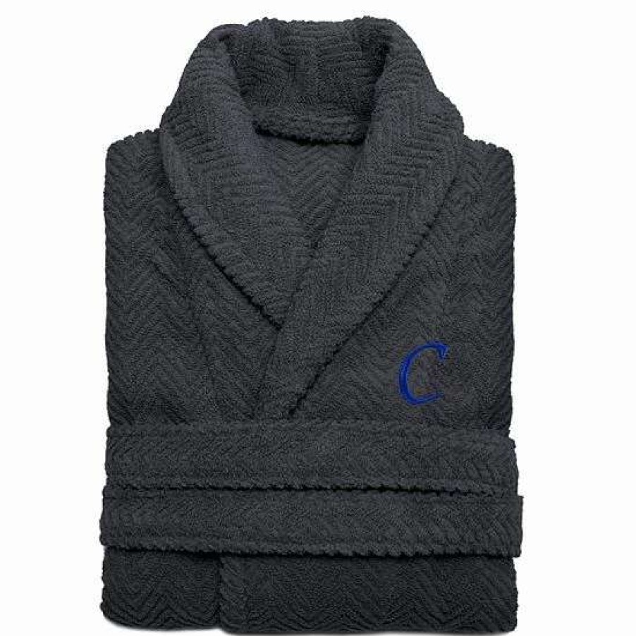 Clothing * | Linum Home Textiles Turkish Cotton Personalized Herringbone Weave Bathrobe