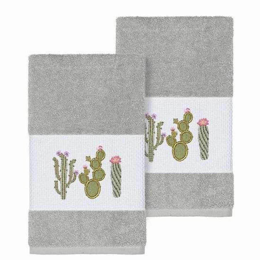 Bed & Bath * | Linum Home Textiles Turkish Cotton Mila Embellished Hand Towel Set Teal