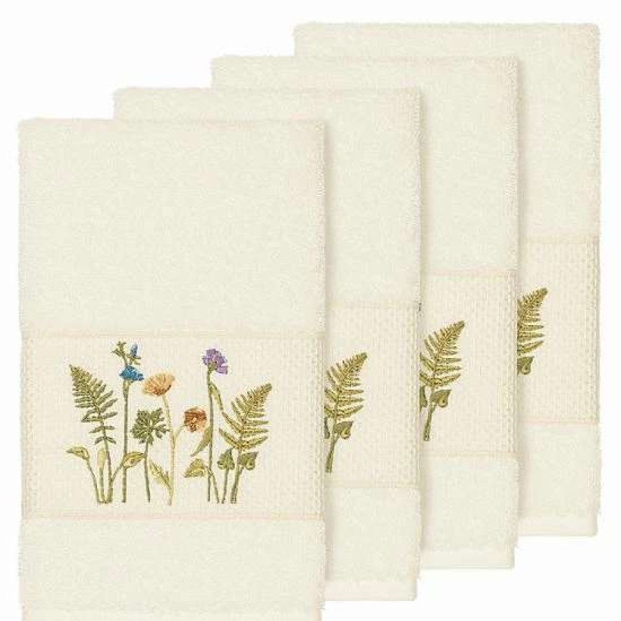 Bed & Bath * | Linum Home Textiles Serenity Embellished Hand Towel Set Tea Rose