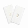 Bed & Bath * | Linum Home Textiles Gold-Tone Script Denzi Single Letter 2-Pack Monogram Hand Towel