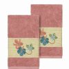 Bed & Bath * | Linum Home Textiles Turkish Cotton Caroline Embellished Hand Towel Set Latte