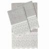 Bed & Bath * | Linum Home Textiles Turkish Cotton Arian 3-Piece Cream Lace Embellished Towel Set