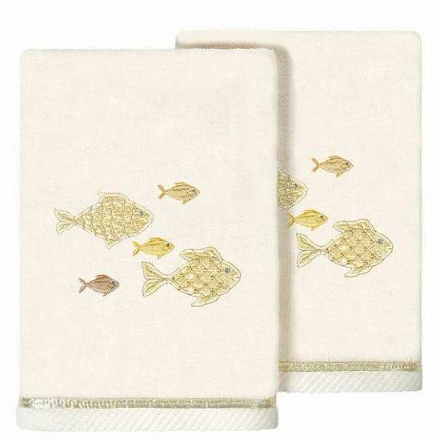 Bed & Bath * | Linum Home Textiles Turkish Cotton Figi 2-Piece Embellished Hand Towel Set Blush