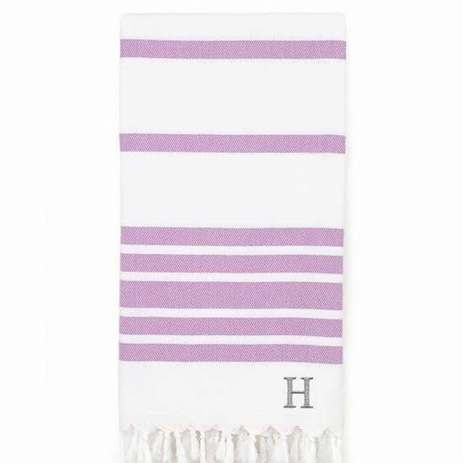 Bed & Bath * | Linum Home Textiles Turkish Cotton Herringbone Personalized Pestemal Beach Towel