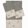 Bed & Bath * | Linum Home Textiles Turkish Cotton Braelyn 3-Piece Embellished Towel Set White