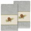 Bed & Bath * | Linum Home Textiles Turkish Cotton Pierre 2-Piece Embellished Hand Towel Set Latte