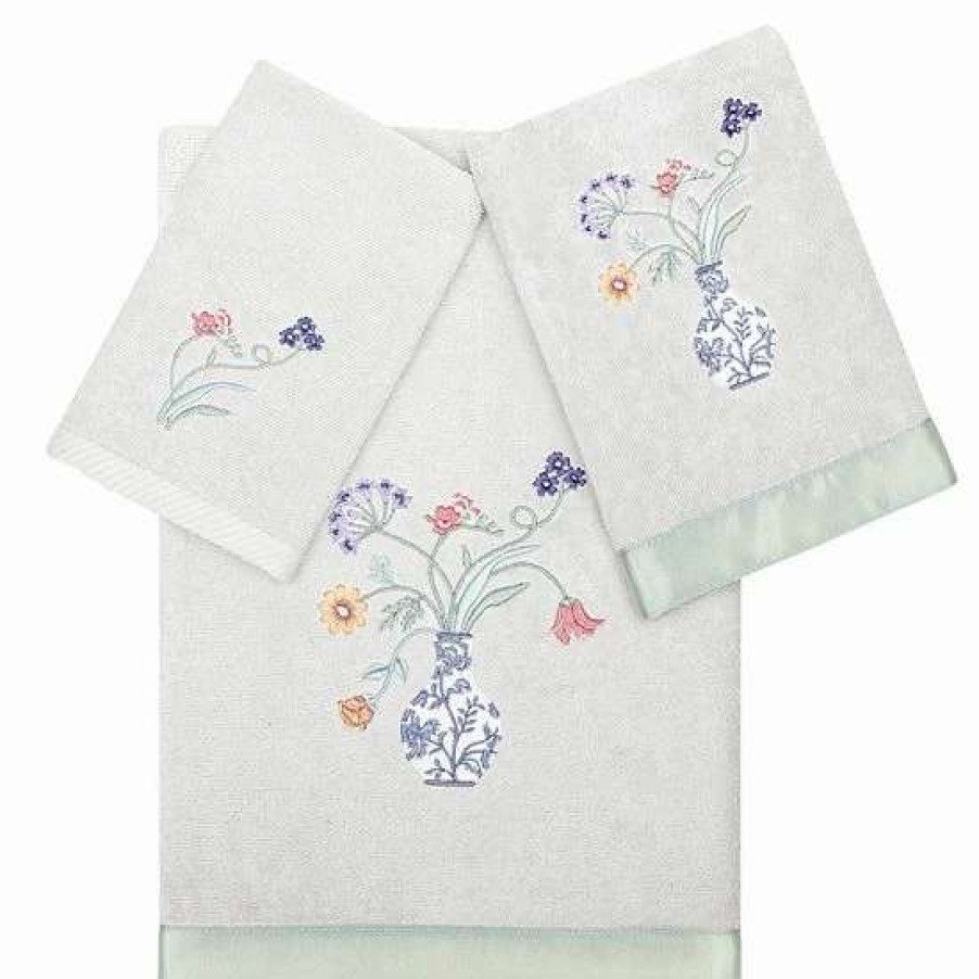 Bed & Bath * | Linum Home Textiles Turkish Cotton Stella 3-Piece Embellished Towel Set Silver