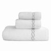 Bed & Bath * | Linum Home Textiles Cadena 3-Piece Towel Set White Silver