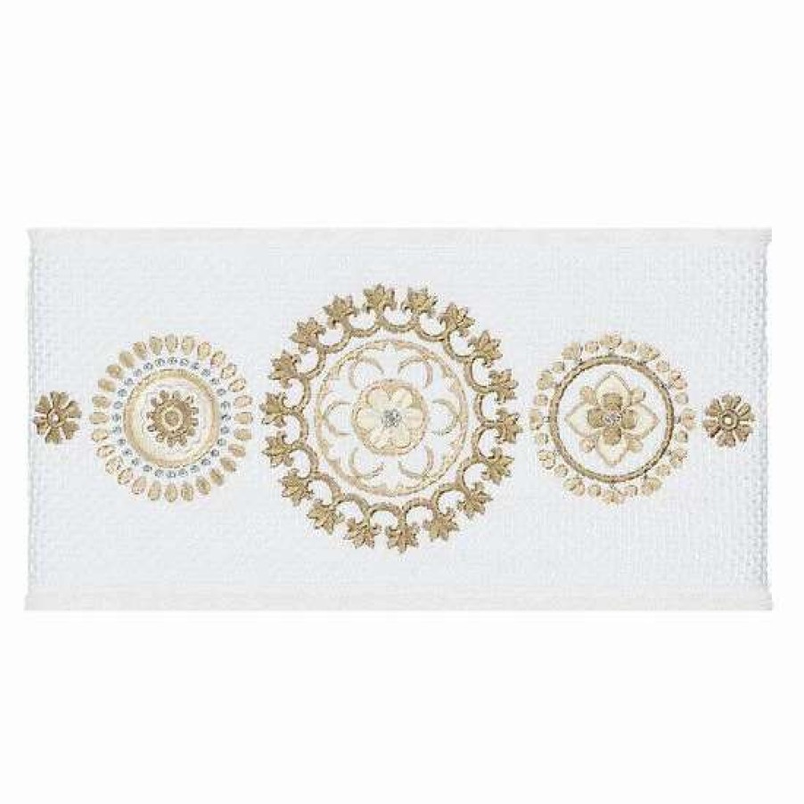 Bed & Bath * | Linum Home Textiles 3-Piece Turkish Cotton Isabelle Embellished Towel Set White