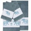 Bed & Bath * | Linum Home Textiles 4-Piece Turkish Cotton Quinn Embellished Bath Towel Set Teal