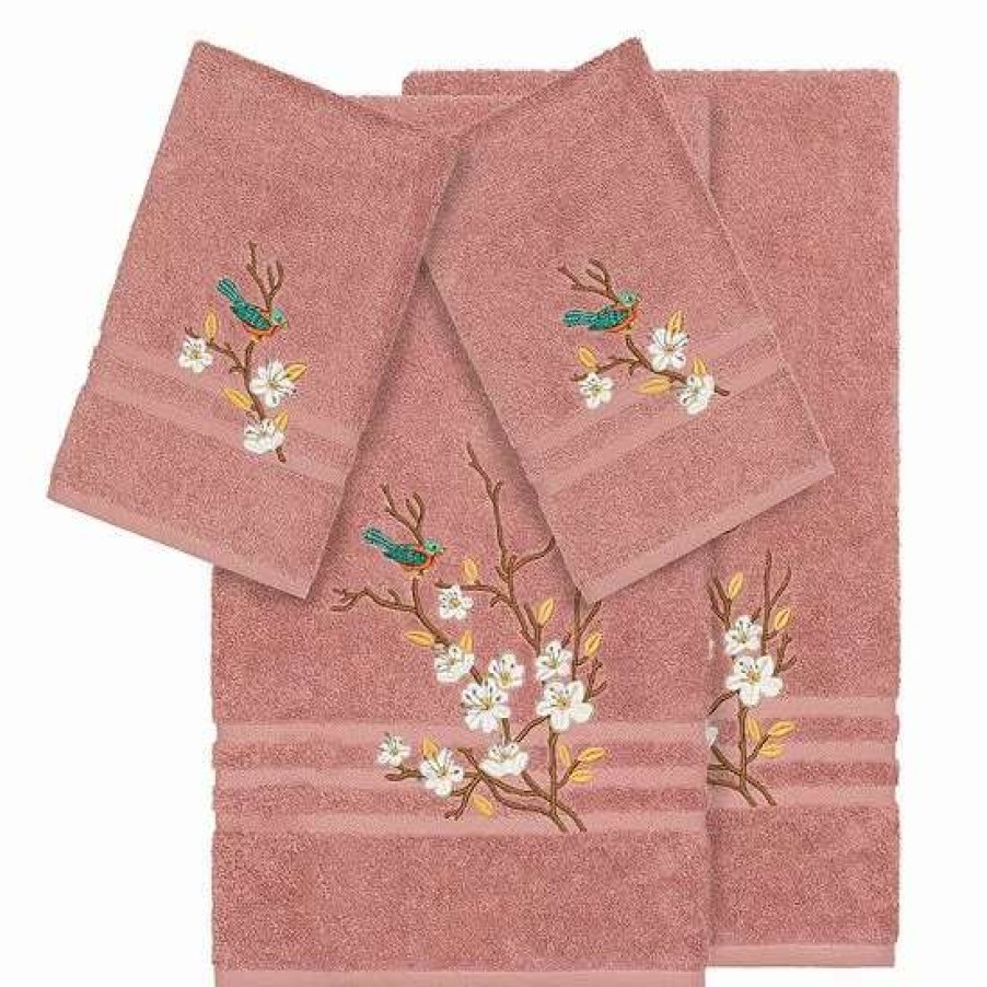 Bed & Bath * | Linum Home Textiles Turkish Cotton Spring Time 4-Piece Embellished Towel Set Cream