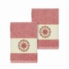 Bed & Bath * | Linum Home Textiles Turkish Cotton Isabelle Embellished Washcloth Set Dark Gray