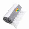 Bed & Bath * | Linum Home Textiles Turkish Cotton Diamond Cheerful Rainbow Heart Pestemal Beach Towel Grey