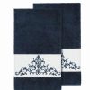 Bed & Bath * | Linum Home Textiles Scarlet Embellished Bath Towel Set White