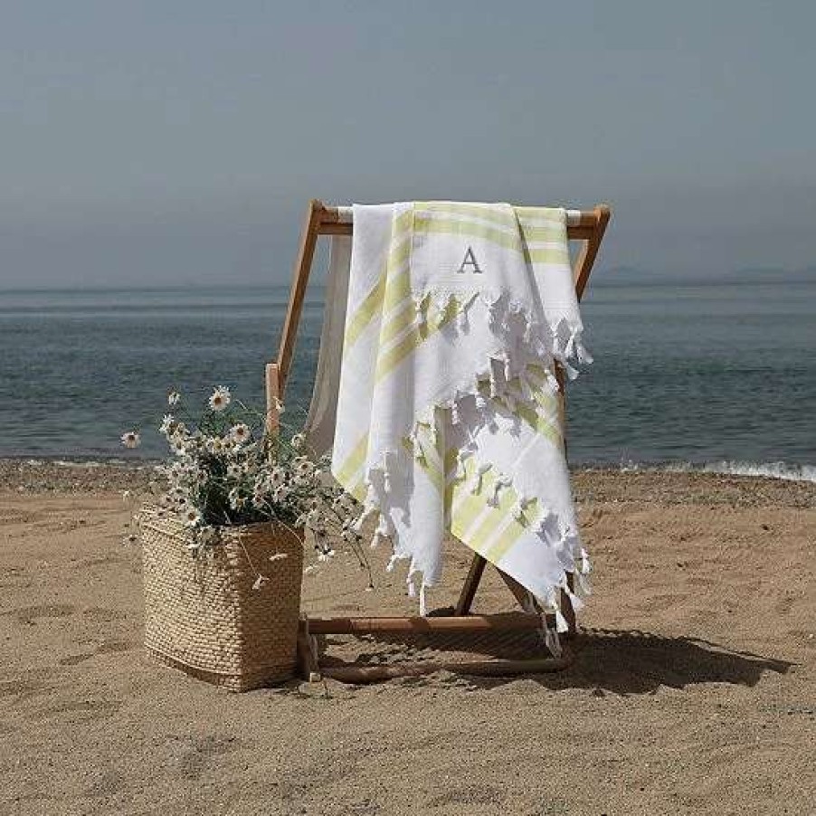 Bed & Bath * | Linum Home Textiles Turkish Cotton Herringbone Personalized Pestemal Beach Towel